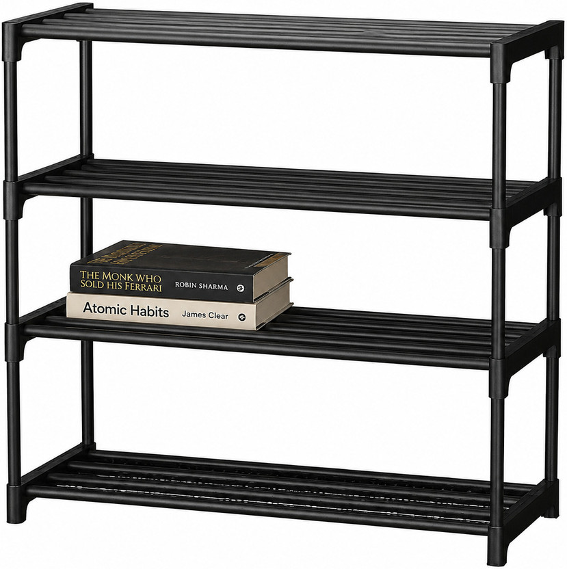 Zyra 4 layer bookshelf for home office bookcase Plastic Plastic Open Book Shelf(Finish Color - multicolor, DIY(Do-It-Yourself))