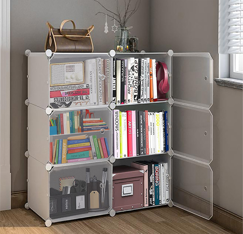 Sasimo Plastic Metal 6 Shelf Book Organiser Metal Open Book Shelf(Finish Color - White., DIY(Do-It-Yourself))
