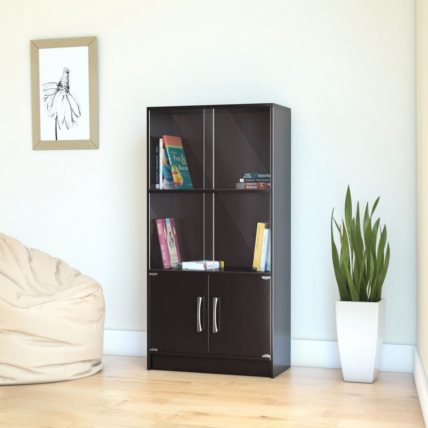 Flipkart Perfect Homes Engineered Wood Close Book Shelf(Finish Color - American Wenge, Knock Down)