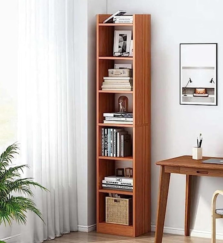 LUKZER 6 Layer Bookcase Multipurpose Rack (MR-005) Engineered Wood Open Book Shelf(Finish Color - Oak Brown, DIY(Do-It-Yourself))