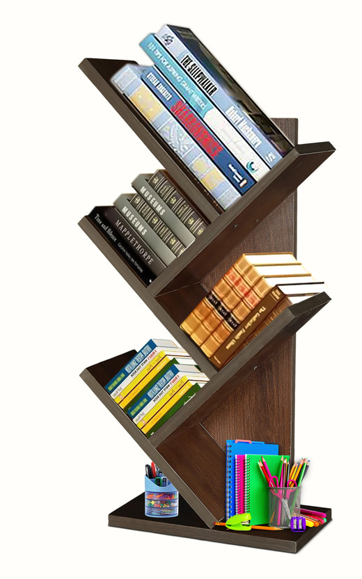 sbf furniture Engineered Wooden Book Rack,Space Saver Book Shelf for Home Living Engineered Wood Open Book Shelf(Finish Color - Brown, DIY(Do-It-Yourself))