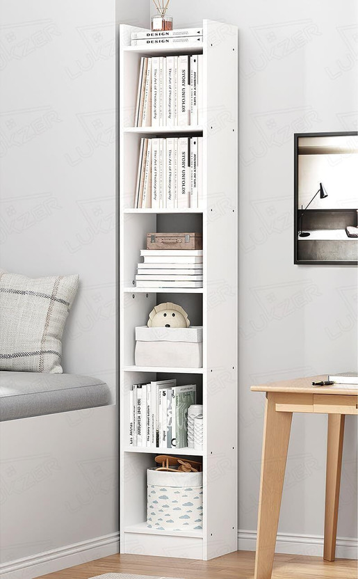 LUKZER LUKZER 6 Layer Bookcase Multipurpose Rack (MR-005) Engineered Wood Open Book Shelf(Finish Color - White, DIY(Do-It-Yourself)) - Flipkart Deal