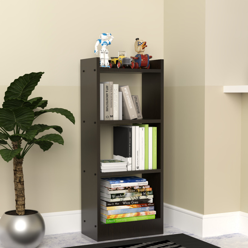 neuspace Eiffel 3 Layer Engineered Wood Open Book Shelf(Finish Color - Wenge, Knock Down)