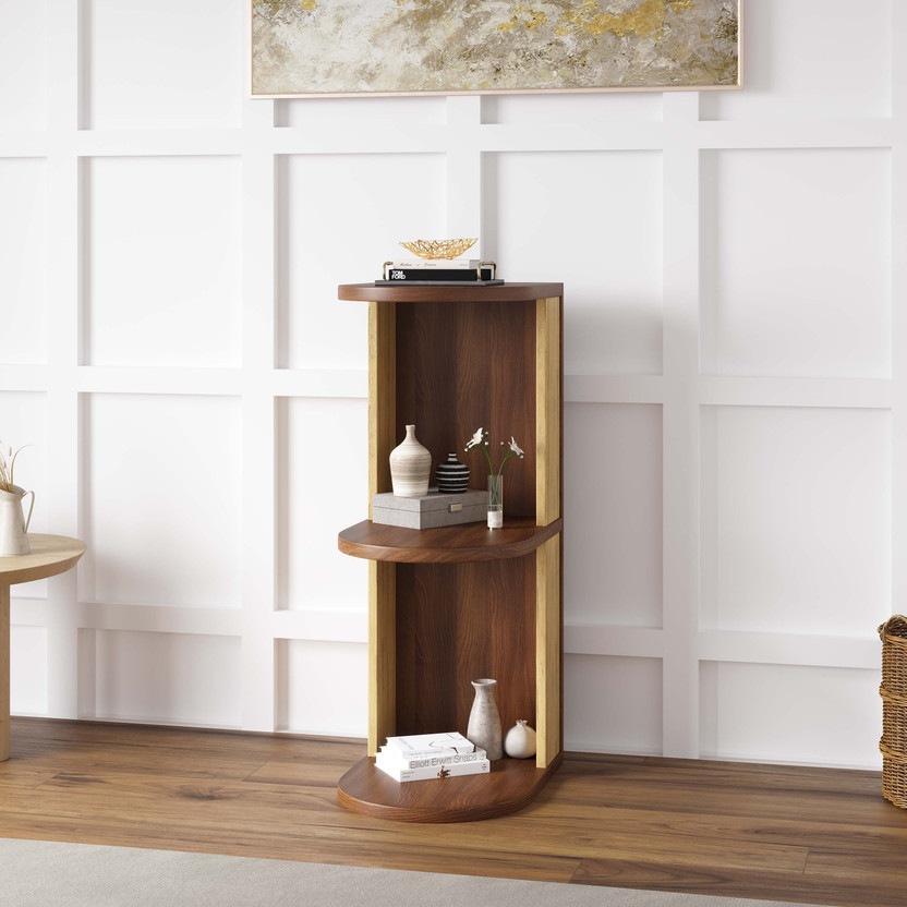 DCanape KOPAL Engineered Wood Open Book Shelf(Finish Color - Indi Acacia & Bleached Teak, DIY(Do-It-Yourself))