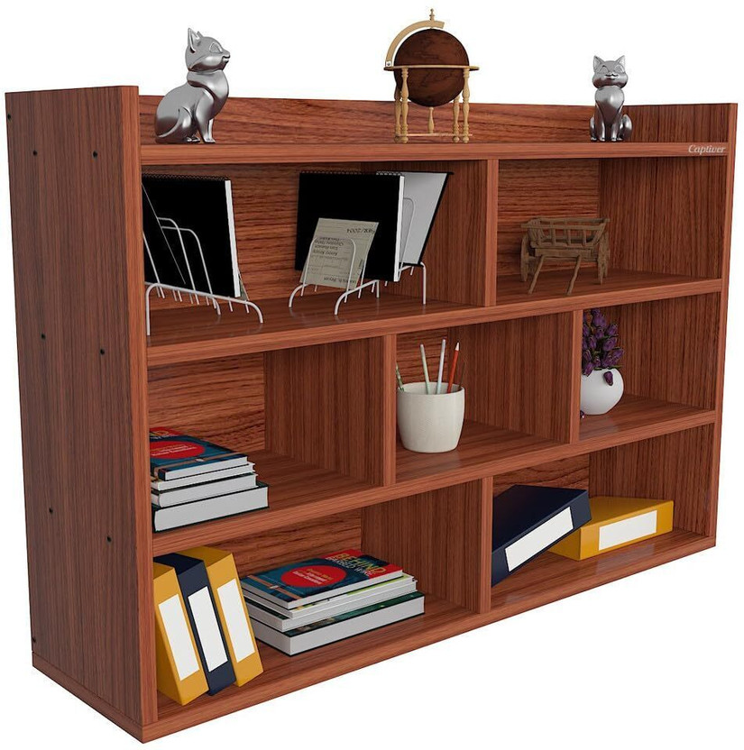FORKTAIL Free Standing Bookcase with Open Shelf | Engineering Wood Space Saving Bookrack Engineered Wood Open Book Shelf(Finish Color - BROWN, DIY(Do-It-Yourself))