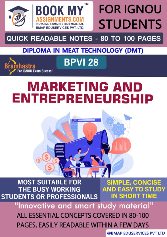 IGNOU BPVI 28 Marketing and Entrepreneurship Study Material For IGNOU Students Latest Edition Efficiency Meets Mastery(Paperback, BMA Publication)