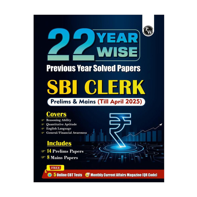 Pw Sbi Clerk 22 Year Wise Solved Papers (2024-2012)(English, Paperback, unknown)