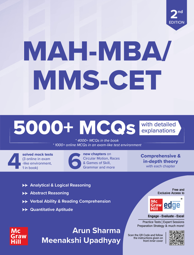 Maharashtra MAH MBA CET 2026 by Arun Sharma | 5000+ Chapter-wise Practice Question with detailed explanation | 4 Full-length Solved Mock Tests (200 Q each) | MMS CET 2026 | MH CET Common Entrance test(Paperback, Arun Sharma, Meenakshi Upadhyay)