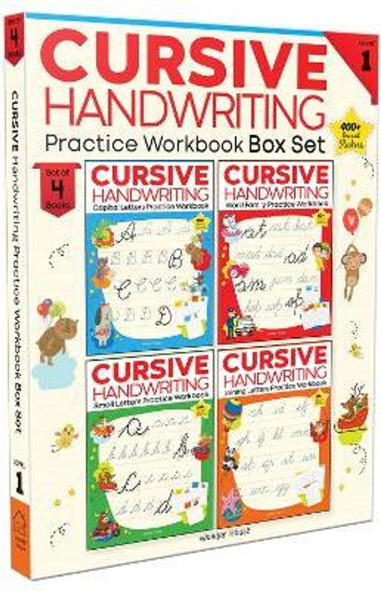 Cursive Handwriting - Small Letters, Capital Letters, Joining Letters and Word Family : Level 1 Practice Workbooks For Children (Set of 4 Books)(English, Paperback, Wonder House Books)