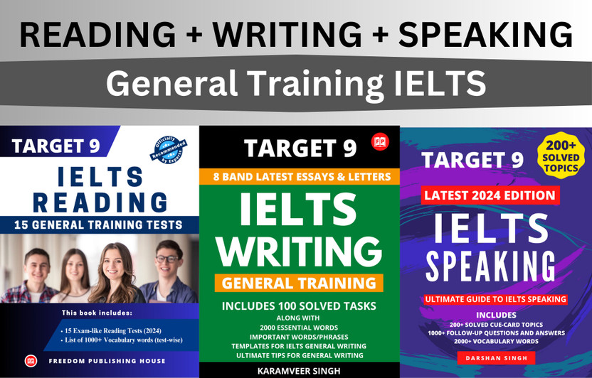 IELTS General Training Combo Pack – Complete Guide for Reading, Speaking & Writing | 3 Books Set for High Band Score Preparation(Paperback, Darshan Singh, Karamveer Singh)
