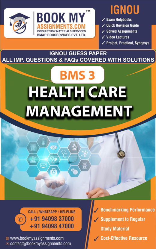 IGNOU BMS 3 Health Care Management | Guess Paper | Important Question Answer |Certificate Programme in NGO Management (CNM)(Paperback, BMA Publication)