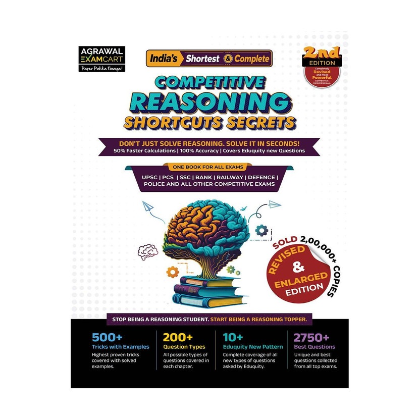 Examcart Examcart All Competitive Shortcut Secrets Reasoning Book 2026 | Verbal, Non-Verbal & Logical Reasoning Tricks | For SSC, Banking, NDA, Railway, Defence, Police & Other Govt Exams (English Medium)(Hindi, Paperback, Agarwal Rahul) - Flipkart Deal