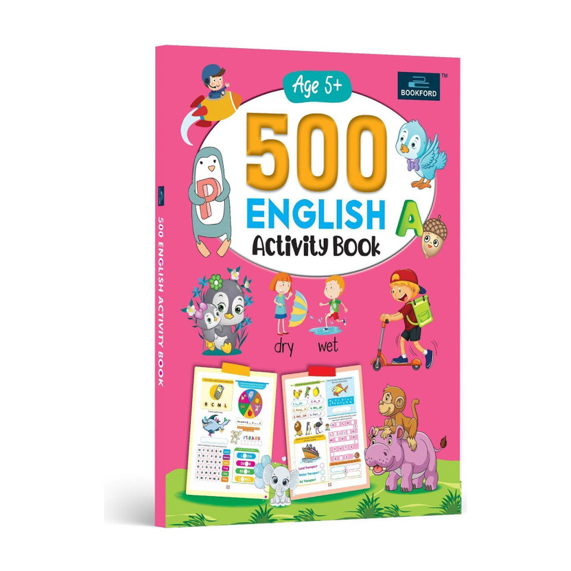 500 English Activity Book - Enhance Language Skills through Exciting Activities  - Learning Mazes, word search, Puzzle and Brain boost Games with Engaging Pictures Develop Problem ... 5+ Years(Paperback, BOOKFORD PUBLICATIONS PVT. LTD.)