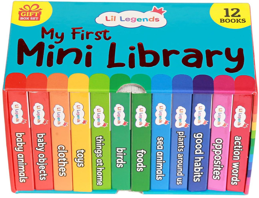 Lil Legends Mini Library Vol 2 | Early Learning Board Books Box Set for Kids | (10 + 2 Extra) 12 Books | Baby Animals, Foods, Clothes, Good Habits, Opposites and More | Age 0�4(English, Hardcover, unknown)