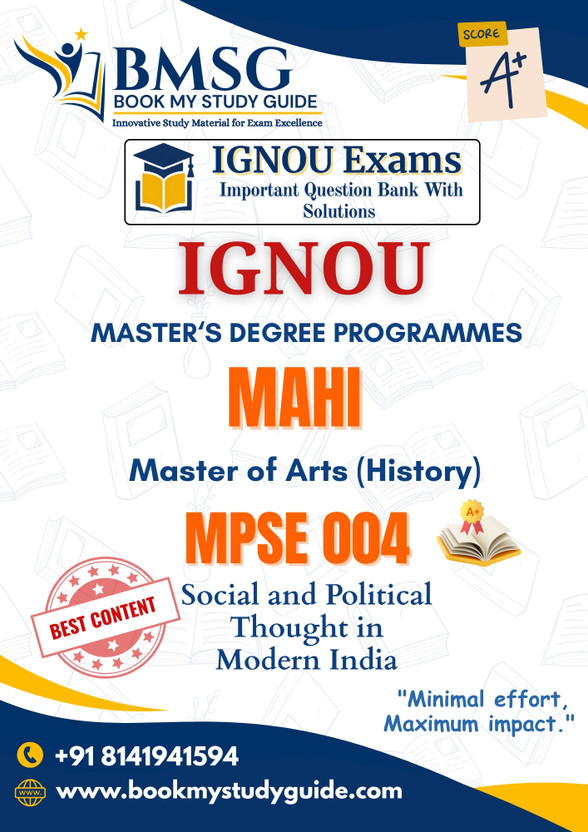 IGNOU MPSE 004 Social and Political Thought in Modern India for MA Political Science Exam Guide | IGNOU Important Q&A Hindi Edition(Paperback, Book My Study Guide)