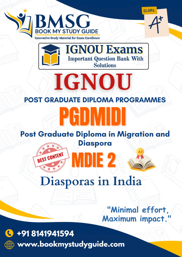 MDIE 2 Diasporas in India IGNOU PGDMIDI Important Questions with Solved Answers and Practice Guide for Exams English Edition(Paperback, Book My Study Guide)