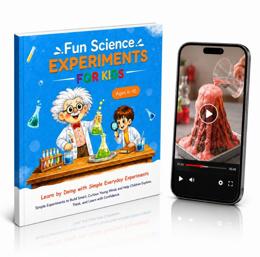 Science Experiment Book for Kids Ages 6-10 | 20 Fun STEM Activities with QR Code Videos | Learn Chemistry, Physics & Biology at Home | Children's Science Activity Workbook  - Fun Science Experiments Workbook for Kids | STEM Book Ages 6-10 | Home Science Activity Book with 1 Disc(Paperback, LearnWhat