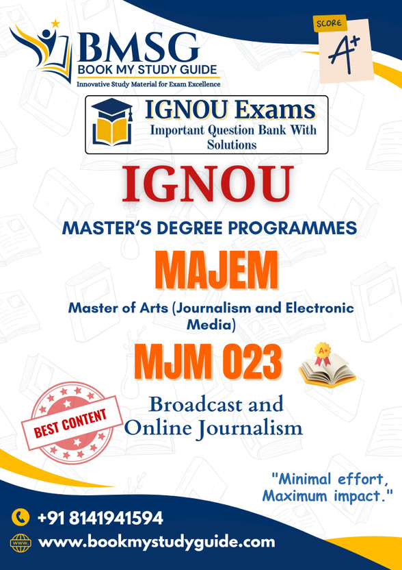 MJM 023 Broadcast and Online Journalism MAJEM IGNOU Important Questions With Solutions English Edition(Paperback, Book My Study Guide)