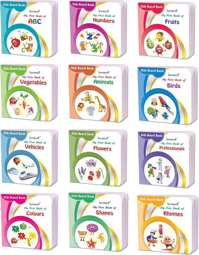My First Library Box-Set of 12 Preschool Board Books For Kids Early Learning  - Non tearable Water Proof Board Book with 12 Disc(Board Book, gurukanth)