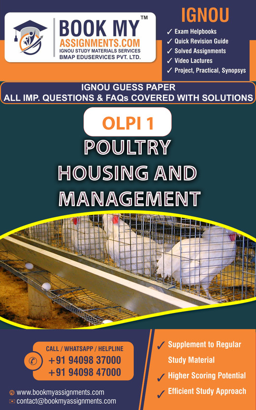 IGNOU OLPI 1 Poultry Housing and Management | Guess Paper| Important Question Answer Certificate in Poultry Farming (CPF)(Paperback, BMA Publication)