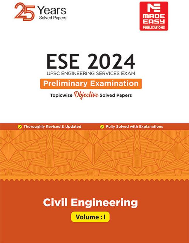 ESE 2024 Preliminary Exam Civil Engineering Objective Solved Paper Vol1 Buy ESE 2024
