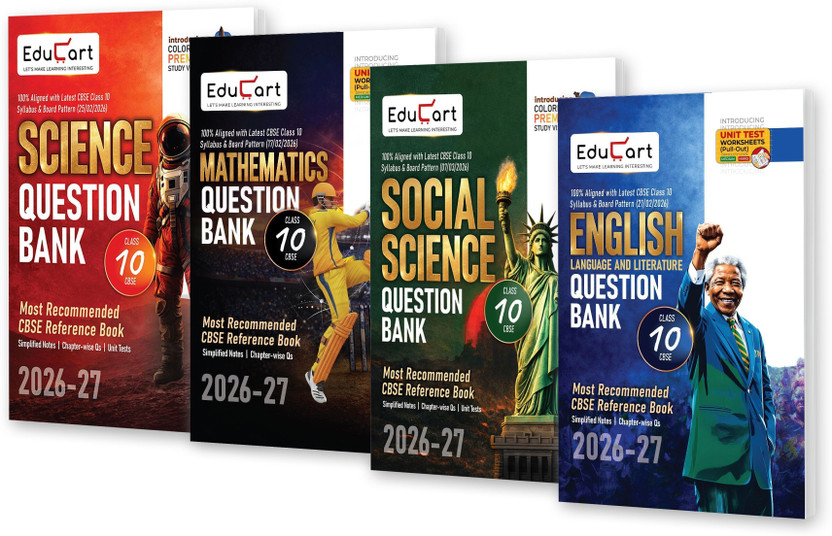 Educart CBSE Class 10 Science, Mathematics, Social Science (SST) & English Question Bank Bundle 2026-27 | Based on Latest 2027 Board Syllabus | Chapter-wise, Case-Based, Assertion-Reason & PYQs | Unit Test Worksheets + Premium Colored Visual Learning(Paperback, Prashant Kirad, Digraj Singh Rajput, E