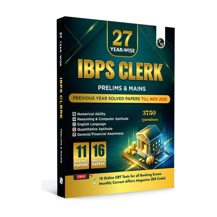 PW IBPS Clerk 27 Year-wise Prelims & Mains Previous Year Solved Papers Till Nov 2025 For Exam 2026-27(Paperback, PW)
