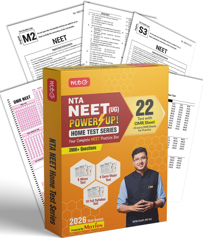 MTG NTA NEET Home Test Series For 2026 Exam By NV Sir 22 Mock Test Papers + OMR Sheet for Practice 3900+ MCQs With Answer Key Physics, Chemistry & Biology (Based on Latest NTA Pattern & NEET Syllabus)(English, Paperback, unknown)