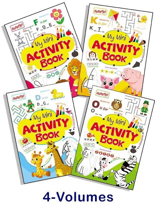 My My Mini Activity Book - 4 Volumes  - Learning Practice Improving Book for Children(English, Paperback, Buzzers) - Flipkart Deal