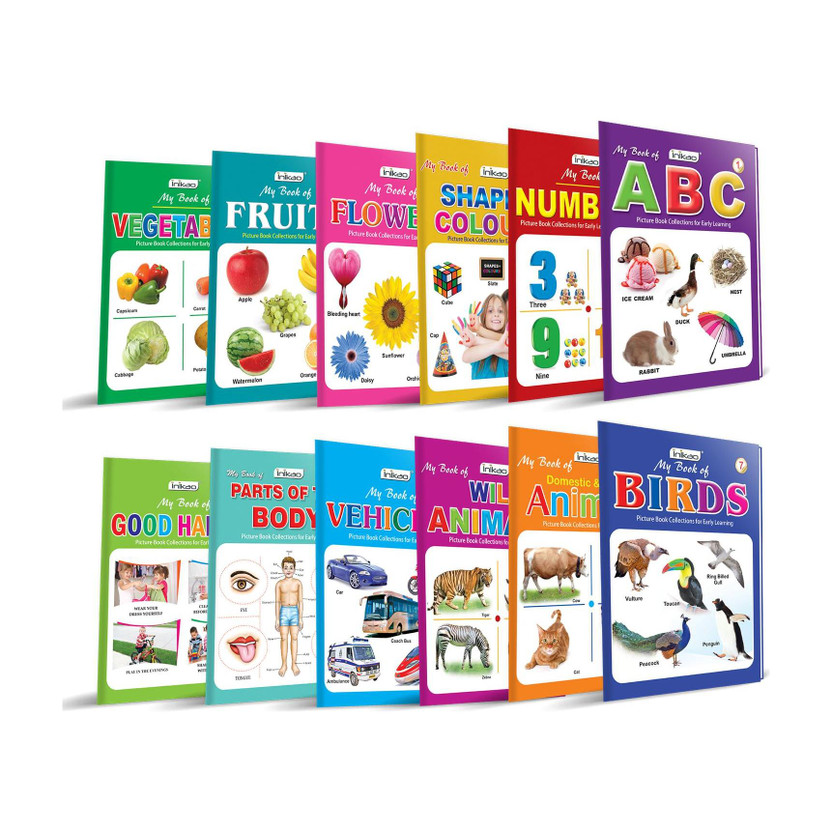 Picture Picture Books Collection for Early Learning  - Books for Kids Age 3+ (My Book of ABC, My Book of Numbers, My Book of Colours & Shapes, My Book of Flowers, My Book of Fruits, My Book of Vegetable, My Books of Birds, My Book of Domestic animals, My Book of Wild Animals, My Book of Tables, My Book of R - Flipkart Deal