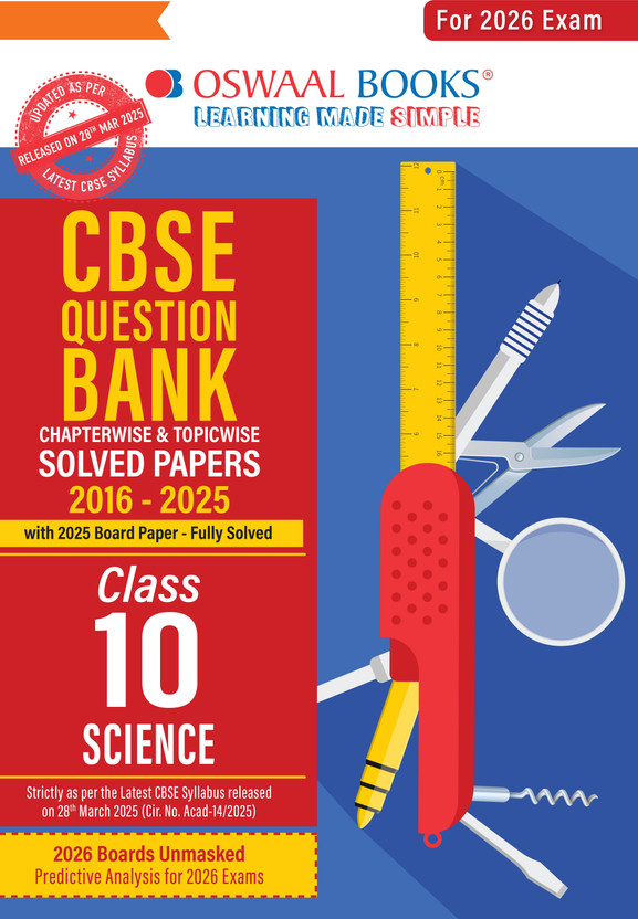 CBSE Question Bank SOLVED PAPERS Class 10 Science For 2026 Exam(Paperback, Oswaal Editorial Board)