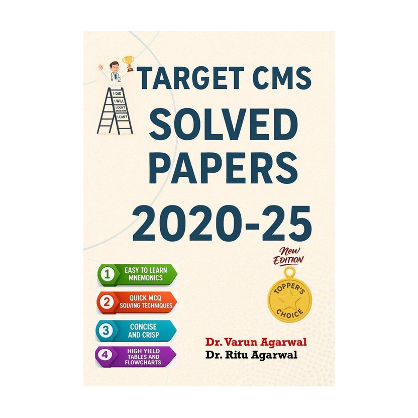 Target Target CMS Solved Papers 2020-2025, UPSC Combined Medical Services Exam Preparation Book with Mnemonics and MCQ Techniques by Dr. Varun Agarwal(Paperback, DR VARUN AGARWAL) - Flipkart Deal