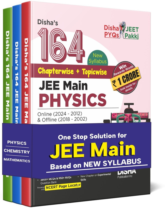 Disha's 164 New Syllabus Chapter-Wise + Topic-Wise Jee Main Online (2024 - 2012) & Offline (2018 - 2002) Physics, Chemistry & Mathematics Previous Years Solved Papers - Ncert Pyq Question Bank with 100% Detailed Solutions(English, Paperback, unknown)