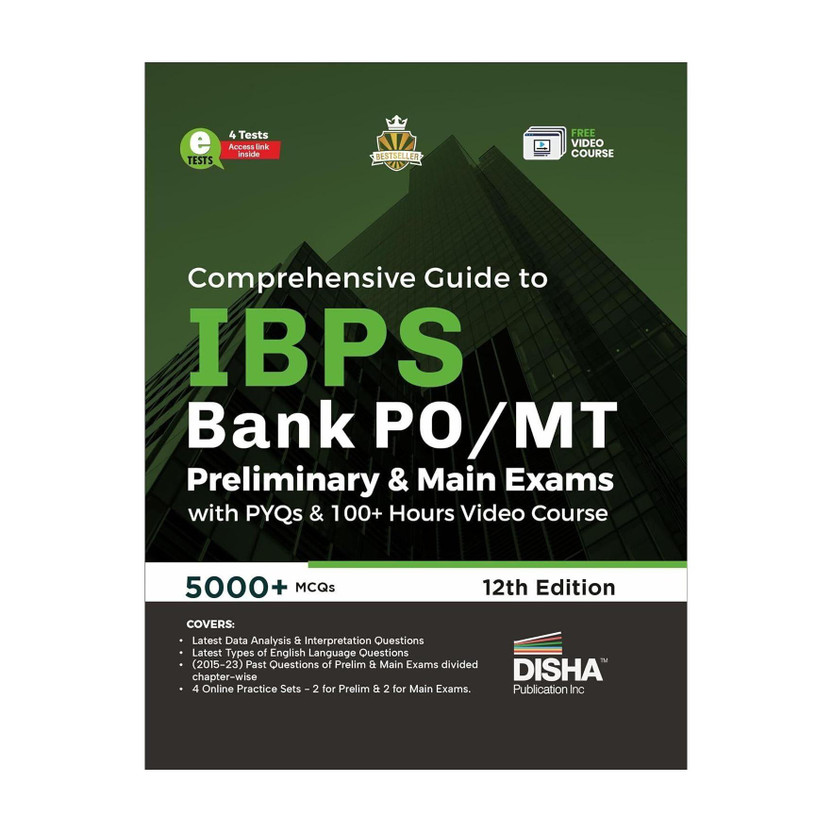 Comprehensive Guide to Ibps Bank Po/ Mt Preliminary & Main Exams with Pyqs & 100+ Hours Video Course - 4 Online Tests - 5000+ MCQS - Fully Solved(English, Paperback, unknown)