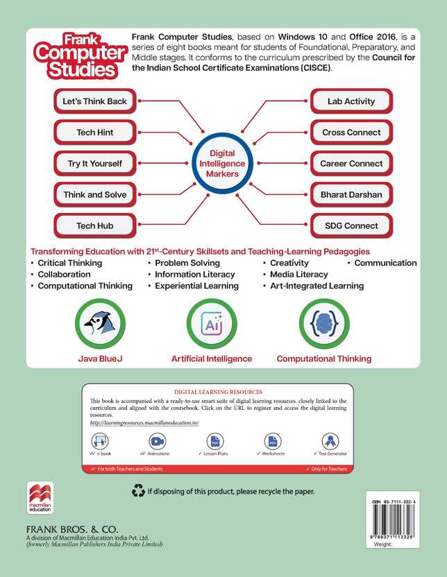 Frank Computer Studies for ICSE 2026 Class 3 | Step-by-Step Digital Skills, Coding, Cyber Safety & AI Introduction | Foundational Computer Science for Young Learners(Paperback, Suchanda Sen)