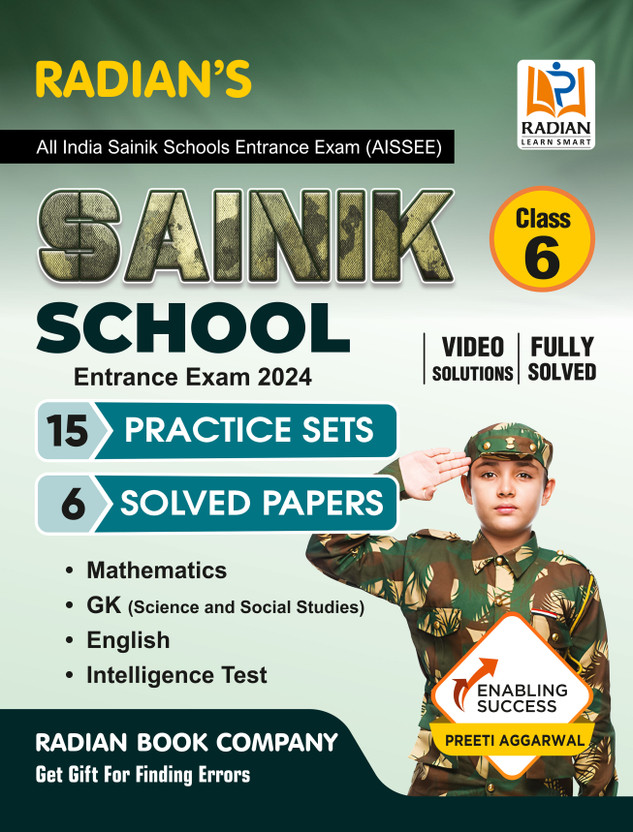 Sainik School Practice Set book Class 6 with Solved Papers for (AISSEE) All India Sainik Schools Entrance Exam 2024 (English Medium)(Paperback, Radian Book Company)