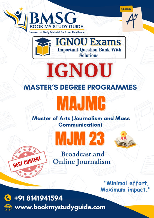 MJM 23 Broadcast and Online Journalism IGNOU MAJMC Important Questions with Solved Papers and Practice Sets Hindi Edition(Paperback, Book My Study Guide)