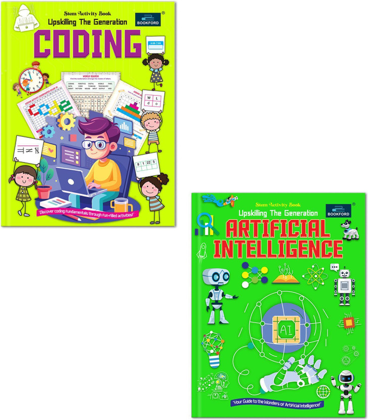 STEM Activity Book Upskilling the Generation Artificial Intelligence + Coding (Set of 2) – Interactive Books to Upskill the Next Generation with Future-Ready Skills(Paperback, BOOKFORD PUBLICATIONS PRIVATE LIMITED)