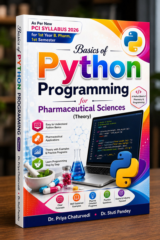 Basics Basics of Python Programming for Pharmaceutical Sciences | PCI Syllabus 2026(Paperback, DR. PRIYA CHATURVEDI, DR. STUTI PANDEY) - Flipkart Deal