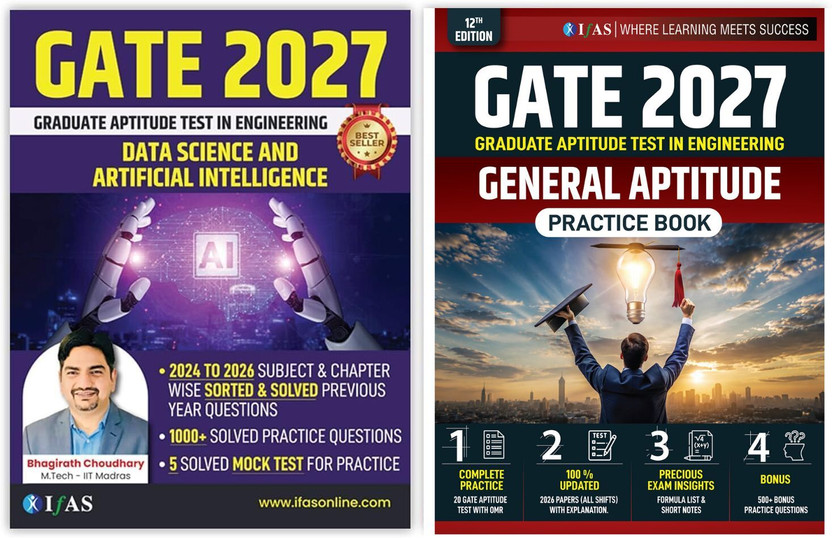 GATE Data Science And Artificial Intelligence  - GATE General Aptitude 2027 | Topic-Wise Solved PYQs (2024–2026), 1000+ Practice Questions & 5 Mock Tests | Best Book for GATE 2027 Data Science, Artificial Intelligence & Aptitude Preparation | IFAS(Paperback, IFAS Publications)
