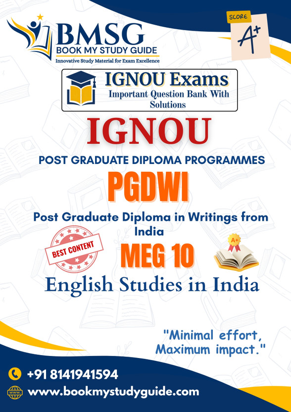 IGNOU MEG 10 English Studies in India PGDWI IGNOU Exam Guide Important Question Bank with Solved Answers Practice Set English Edition(Paperback, Book My Study Guide)