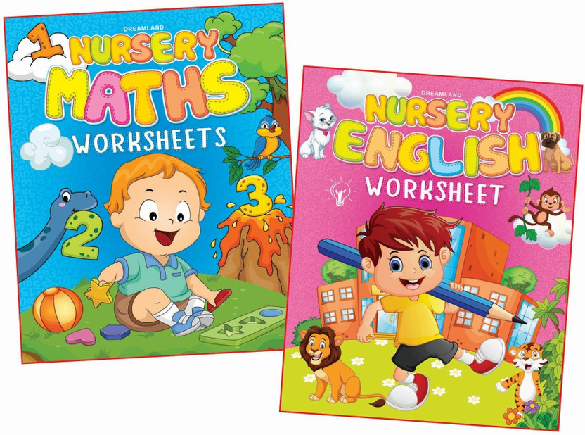 Nursery Nursery Worksheets (A set of 2 Books)  - Kids Age 2-5 – Fun and Educational Activity Books with English and Math Worksheets, Mazes, Dot-to-Dot, and Illustration-Based Exercises to Build Early Learning, Writing, and Problem-Solving Skills(English, Paperback, Dreamland Publications) - Flipkart Deal