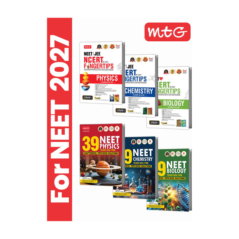 MTG MTG NCERT at your FINGERTIPS & NEET 39 Years PYQs Physics, Chemistry & Biology (Set of 6) | NEET Books For 2027 Exam | Free Video Solutions & AI Powered Digital Resource(Paperback, MTG Editorial Board) - Flipkart Deal