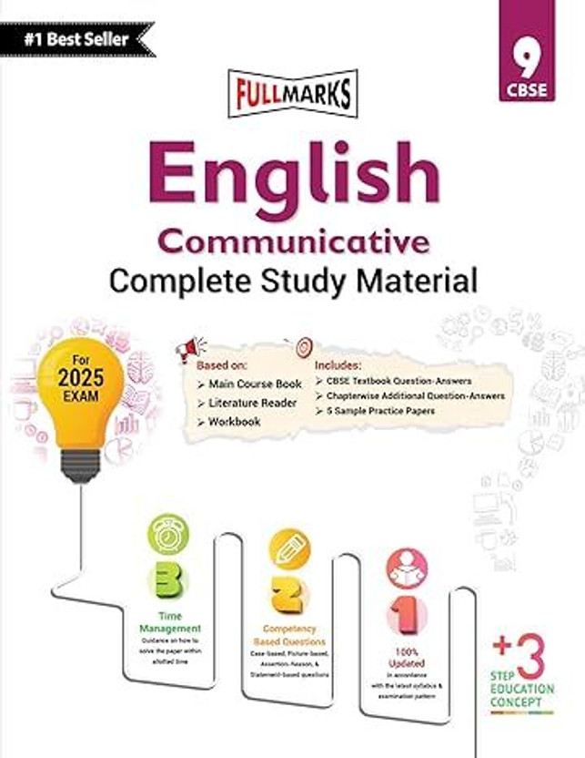 FULL MARKS English Communicative Class 9 (Complete Study Material) | NCERT Solutions | Question Bank | Reference Books | Help Books | CW Solutions | NCERT Textual Questions | Study Material(Paperback, FULL MARKS)