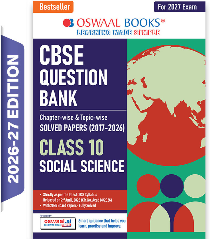 CBSE Class 10 Social Science Question Bank | Chapter & Topic-wise Solved Papers (2017 2026) | Based on Latest Syllabus (April 2026) | Includes 2026 Papers | | For 2027 Exam(Paperback, Oswaal Editorial Board)