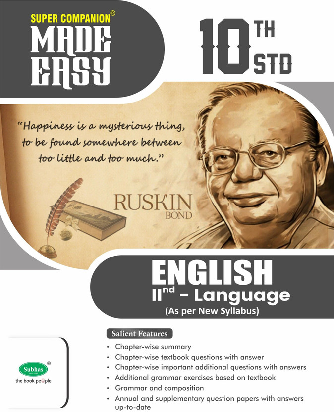 SUBHAS PUBLISHING HOUSE PVT. LTD. Super Companion Made Easy Second Language English Study Material / Guide / Reference Book For Class 10th Std / SSLC Board Examination, (As Per New Syllabus)(Paperback, A Satish)
