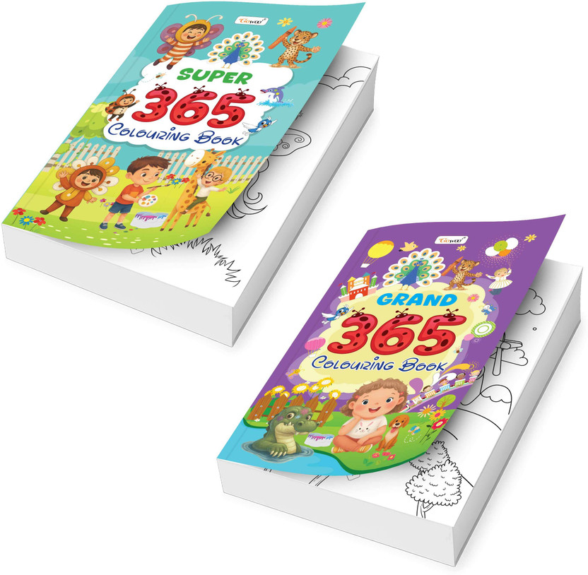 GRAND and SUPER - 365 Colouring Book :- Imagination skills colouring combo, Toddler preschool learning book, Kids creative colouring book, Fun learning for children | Combo of 2 colouring book(Paperback, GOWOO)