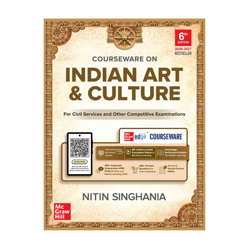 Indian Art and Culture, 6e by Nitin Singhania (IAS) for UPSC CSE 2026 | 400+ Solved Previous Years Questions (2013-2025) | 500+ CBT-based Practice Questions | 50+ Author Videos(English, Paperback, Singhania Nitin)