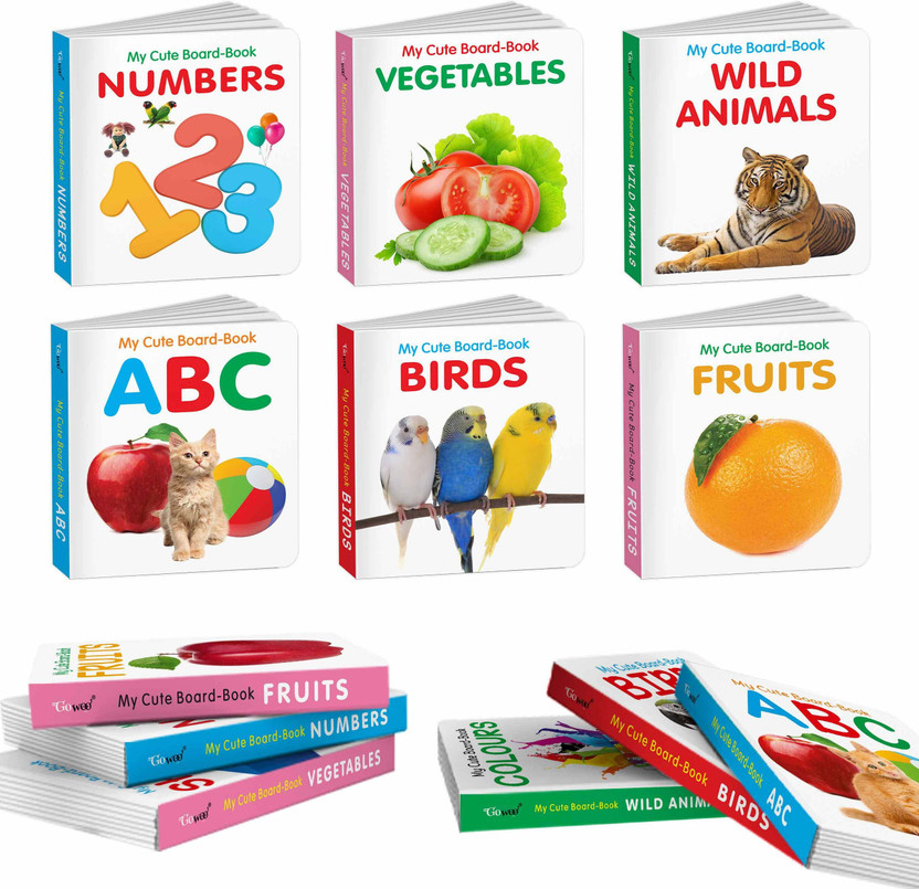 Pocket Books Set of ABC, Numbers, Fruits, Vegetables, Wild Animals, Bi(English, Hardcover, unknown)