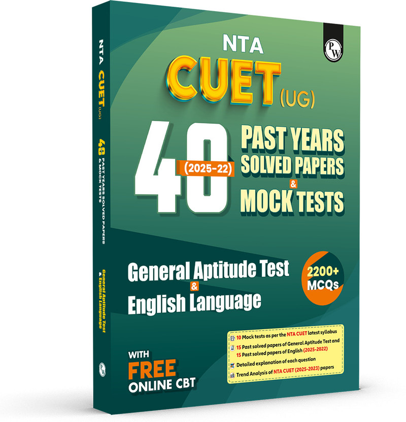 PW NTA CUET (UG) General Aptitude Test & English 40 Past Years Solved Papers & Mock Tests(Paperback, PW)